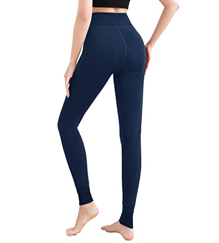 Image of Pnadty Women's High Waisted Velvet Warm Elastic Tights Winter Fleece Lined Thick Leggings Pants