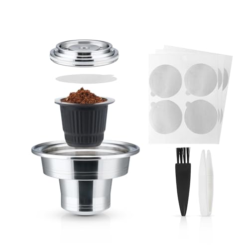 Reusable Coffee Pods Adapter Stainless Steel Converter Holder for espresso original line capsule Compatible with nespresso vertuo ENV135 GCA1 Machine (capsule03)