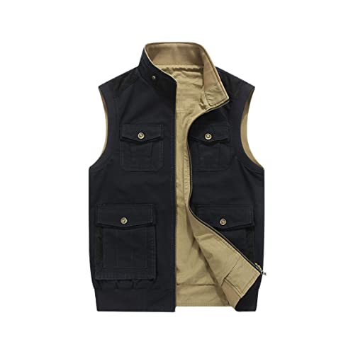 Gilet d'extérieur homme sans manches bleu foncé XXXXXL