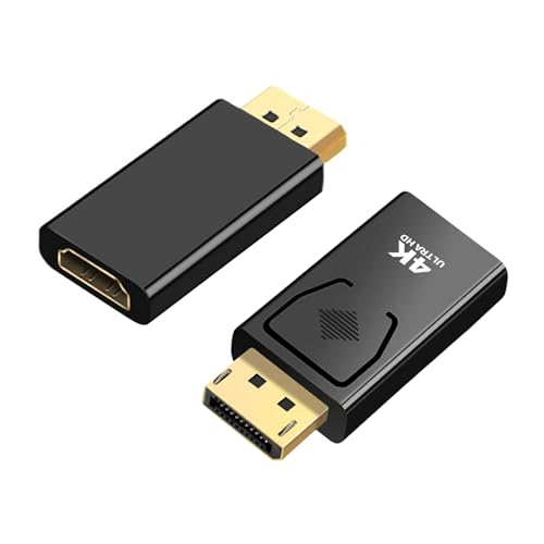 2 Pack 4K DisplayPort to HDMI Adapter, DP to HDMI Converter Male to Female Uni-Directional Adaptor Supports 1080P Compatible with Laptop Desktop TV Projector for Gaming Home Office Multi-Monitor