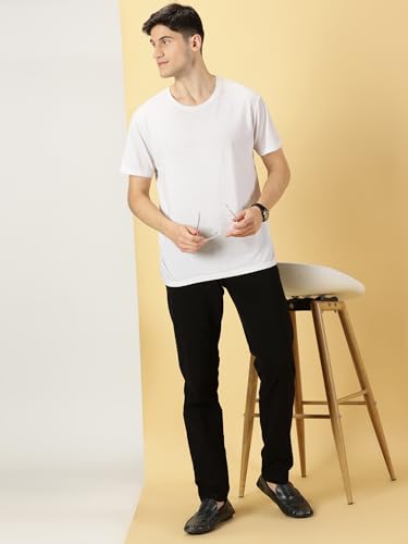 Image of Thomas Scott Men's | Solid | Light Weight | Breathable Fabric | 4 Pockets | Mid Rise | Slim Fit | 100% Cotton | Button Waist | Chino Trouser | Pants