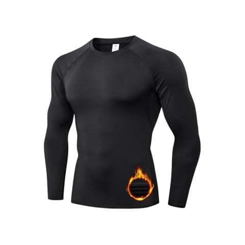 Men's Thermal Compression Shirts Long Sleeve Athletic Running Gear Undershirt Base Layer for Winter Cold Weather Cover