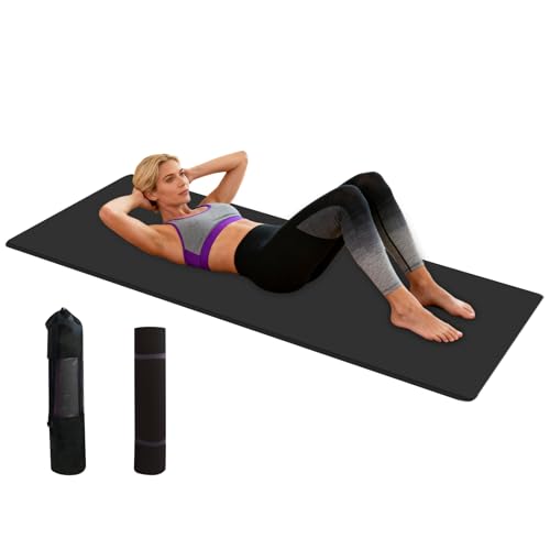 Alfombrilla de Yoga,Almohadilla De 0.6 Pulgadas Absorbe Impactos Equipo De Entrenamiento   Colchoneta Fitness Pilates Ligera Extra Gruesa   Para Mujeres Entrenamiento Suelo Estiramiento