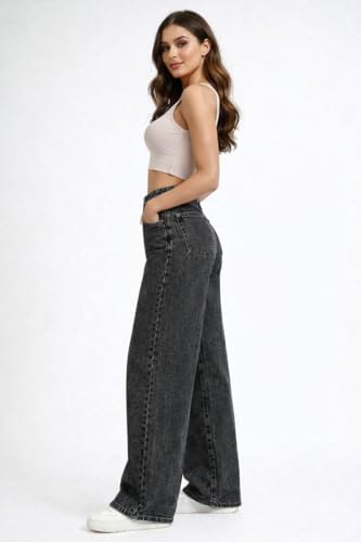 Image of ODDMONEKY Baggy Jeans for Women || Relaxed Fit Wide Leg High Rise Jeans for Women (Wjeans-8)
