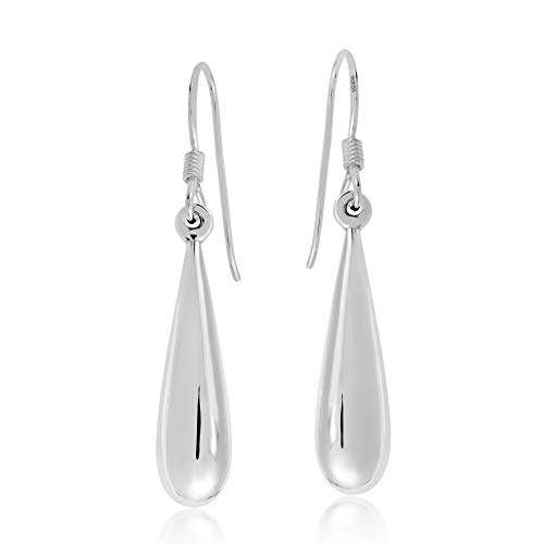 AeraVida Everyday Rain Drop .925 Sterling Silver Dangle Earrings | Elegant Minimalist Sterling Silver Jewelry for Women
