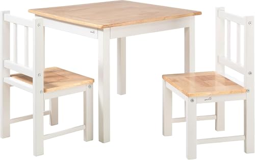Geuther Kindertisch Holz, Weiß/Natur, Höhe Tisch: 49 cm - Sitzhöhe Stuhl: 26 cm