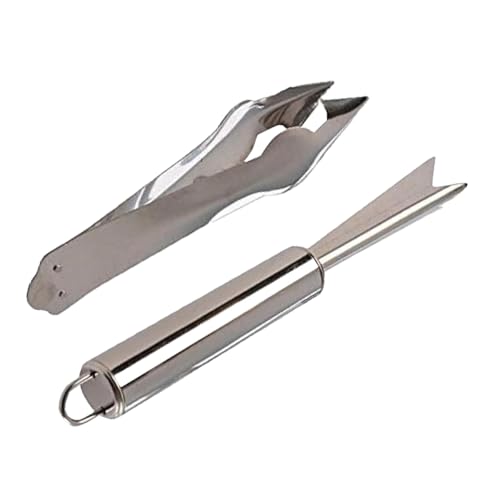 Pineapple Eye Peeler Remover Tool - NeilBee Stainless Steel Pineapple Eye Clip and V Shape Pineapple Eye Cutter, Multipurpose Pineapple Eye Peeler Remover for Home Kitchen Fruit Store