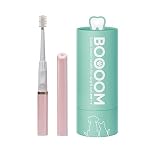 BOOOOM 360° Sonic Pet Toothbrush Set for Dogs & Cats (Pink),Made in Japan,Vet-Recommended Plaque Remover with Timer,Small Toothbrush and Large Replacement Brush-Head,Sensitive Gums