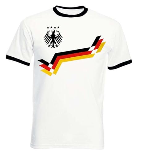 Maglietta da uomo in stile retrò, da calcio, bianco, 2XL