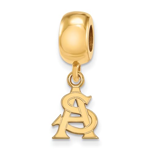 Arizona State Bead Charm Extra Small (3/8 Inch) Dangle (Gold Plated)