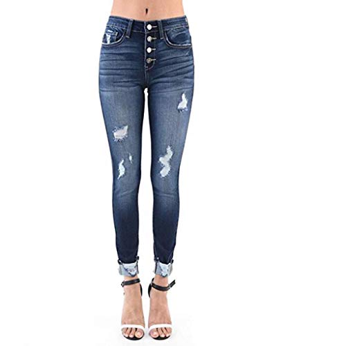 dalia + jade KAN CAN Jeans KC6192d High Rise Dark Wash Button Fly Cuffed Ankle Super Skinny Jeans (Dark Wash, 24/1)