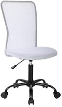 Home Office Chair Ergonomic Desk Chair Mesh Computer Chair Executive Mid Back Adjustable Task Chair with Lumbar Support Rolling Swivel Chair for Women Adults (White)