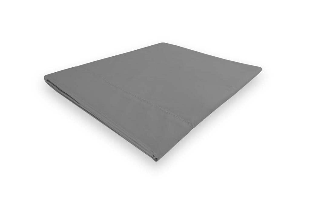 Soleil d'ocre Percale Flat Sheet, Cotton, Grey, 260 x 300 cm