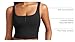 CRZ YOGA Ribbed Henley Crop Tank Tops for Women - Square Back Padded Yoga Workout Longline Sports Bras Black X-Large