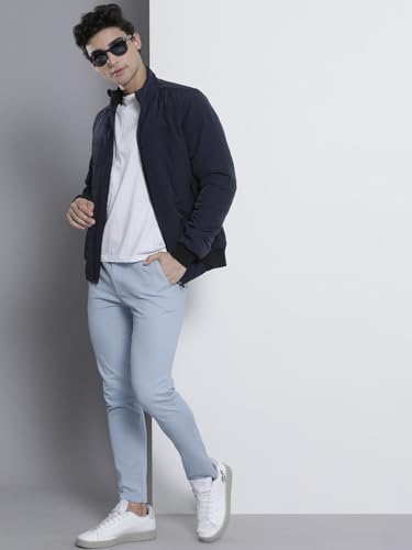 Image of The Indian Garage Co Men Slim Fit Solid Mid-Rise Chinos