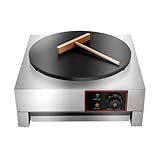 16 Inch Commercial Electric Crepe Maker Pancake Maker, 1700W 430 Stainless Steel Non-stick Pan Adjustable 50-300℃ Mini Pancake Makers, for...