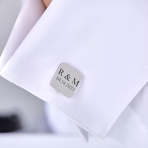Mancuernillas personalizadas de plata para hombres miniatura 5