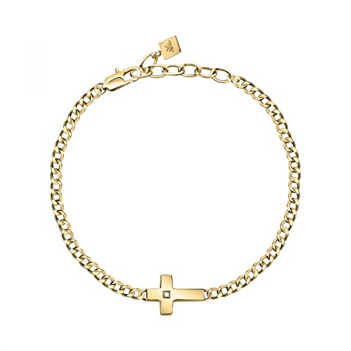 Morellato Cross Bracciale Uomo in Acciaio, CZ, IP YG - SKR63