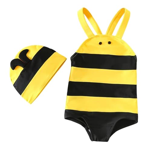 Generisch Traje de baño infantil con protección UV 50+ para niños y niñas, amarillo, 12-18 meses