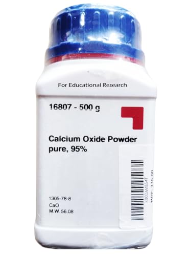 SRL Calcium Oxide Powder pure, 95% 500Gm, CAS 1305-78-8, Molecular Formula : CaO, Storage : Room Temperature, Shelf Life : 60 Months, for laboratory use only