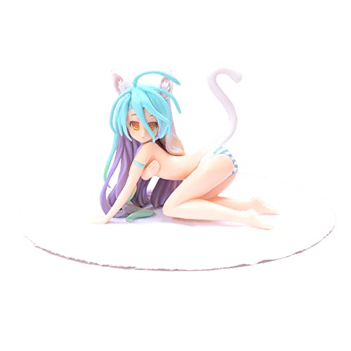Shiro Figurine de chat et de fille d'anime Mini figurine Shiro 7 cm Figurine d'action Shiro à...