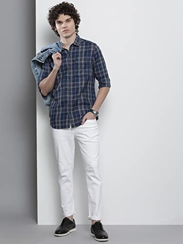 Image of The Indian Garage Co Men Regular Fit Checkered Full Sleeves Cutaway Collar Casual Shirt