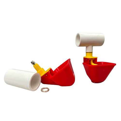 4 Pack No Peck Poultry Waterer Drinking Cup With 1/2" Pvc Tee Poultry Watering System For Chicken Ducks Quail #TOP5