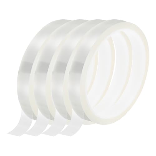 Image of uxcell Clear Heat Tape, 4 Rolls 18mmx33m 108ft High Temperature Heat Resistant Tape for Sublimation,Heat Vinyl Press,Heat Transfer, Circuit Board, No Residue