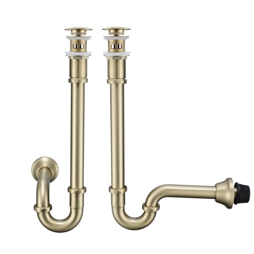 Random Messing P-Falle Gold Waschbeckenstöpsel Set