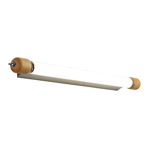 Luz de baño impermeable IP44 para maquillaje perfecto con panel de aluminio y roble moderno