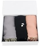 Chiffon 3PCS Tassel Hijab Scarf Set for Women lightweight Soft Big thick Scarve Scarf Shawl and Wrap with Scarfs Pin Brooch Gift set in Box.