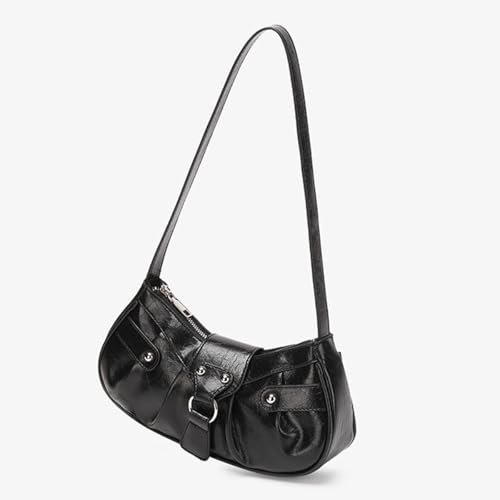 Image of Women's Y2K Purse Shoulder Bag Top Handle Handbag Small Punk Hobo Clutch Purses Bags Trendy Trendy Leather Buckle Punk Purses