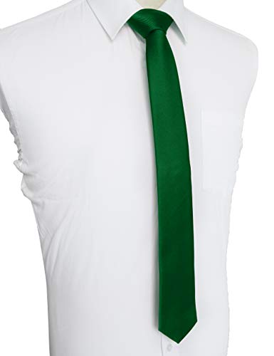 Image of JEMYGINS 2.4 inch Solid Color Skinny Tie Slim Necktie for Men