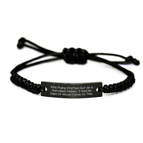 Kite Flying Enthusiasts' Gifts, Kite Flying Started Out As A Harmless Hobby, Unique Christmas Rope Bracelet, Adjustable from 3.34 to 9.84 inches, Gifts from Men to Kite Flying Friends