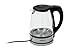 DAEWOO DEK-1413 Bollitore elettrico senza fili in vetro trasparente | Bollitore Glass 360 | Bollitore per acqua da 1,7 litri e 2200 W | Base rotante a 360 gradi senza fili | Luce d'atmosfera a LED blu