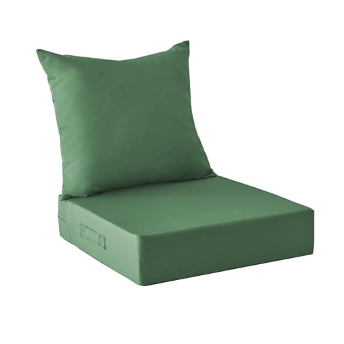 Image of IPYNBAP Outdoor Cushions for Patio Furniture,Outdoor Seat Cushion Set 24 x 24 x 4 Inch,Waterproof & Fade Resistant Outdoor Chair Cushions,Deep Patio Chair Cushion with Removable Cover,ForestGreen