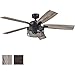 Honeywell Ceiling Fans 50614-01 Carnegie LED Ceiling Fan 52", Indoor, Rustic Barnwood Blades, Industrial Cage Light, Matte Black