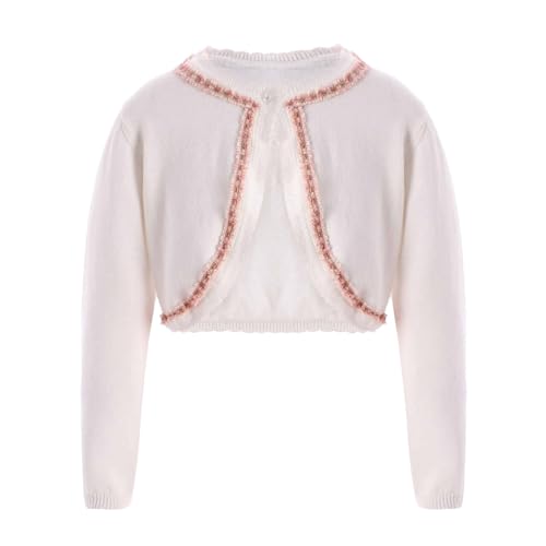 YiZYiF Toddler Girls Button Closure Knitted Shrug Bolero Cardigan Cropped Jacket Open Front Outwear