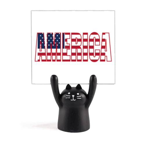 Drapeau de pays porte-nom chat noir dessin animé pour offrir aux passionnés