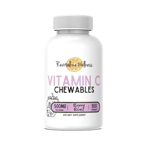Vitamin C Chewables | 500 mg Vitamin C as Ascorbic Acid per Serving | Berry Blast Flavor | 60 Servings