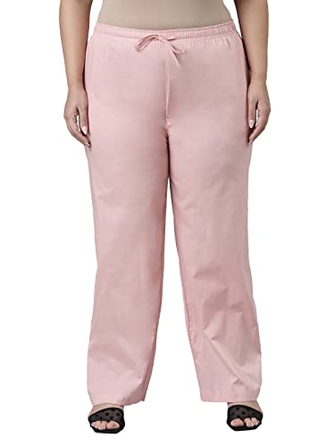 Image of GO COLORS Women Blue Stripe Cotton Wide Pants