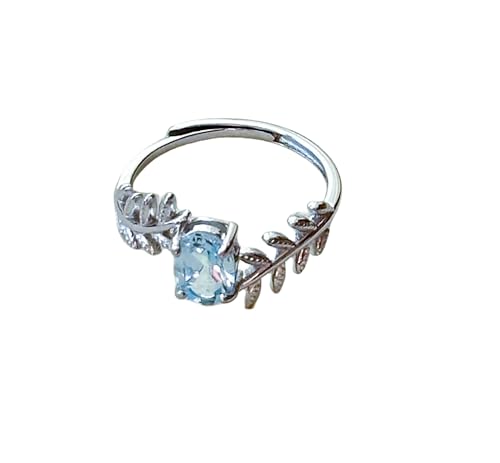 Image of 925 silver inlaid topaz Fashion personality ring (Sky blue)