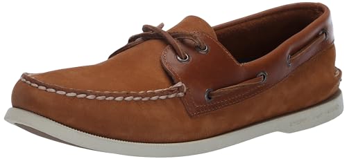 Sperry Men's Authentic Original 2-Eye Boat Shoe, TAN Nubuck, 6.5