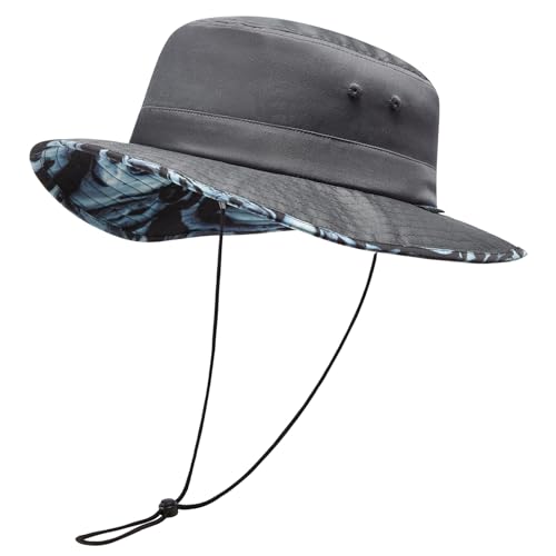 Image of UPF 50+ Foldable Sun Hat Patterned Under Brim Bucket Hats for Summer Hiking Fishing Beach Safari Men Women