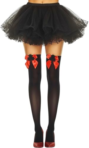 Image of ToBeInStyle Women's Harlequin Jester Thigh High Stockings Playing Card Checkered Opaque Halloween Costume Hosiery