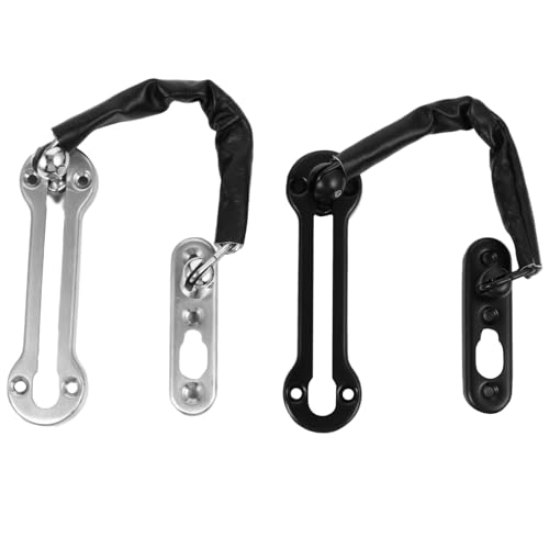 ZIHDKE Cerradura De Cadena 2 Cadenas de Seguridad for Puertas de Acero Inoxidable, Resistentes, antirrobo, for hoteles, garajes