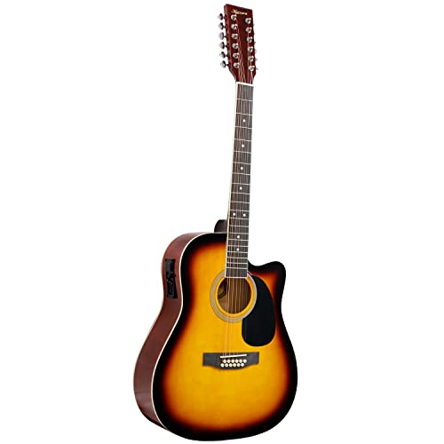Karrera Acoustic Guitar 12-String with Electric Pickup and EQ - Sunburst