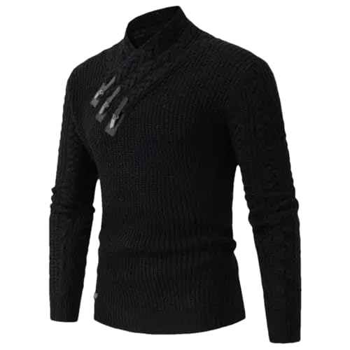 Men Long-Sleeved Knit Sweater Plus Size Loose Knitted Pullover Sweater