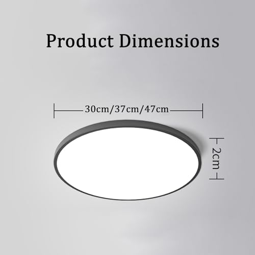 Éclairage de plafond LED moderne rond noir 30cm dimmable pour maison