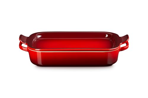 Le Creuset Stoneware Rectangular Dish with Platter Lid, 3 qt., Cerise